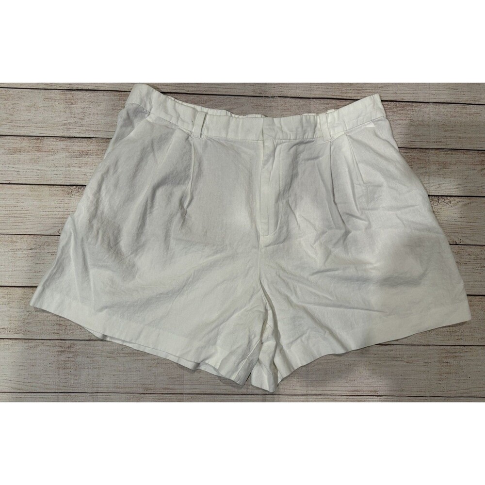 GAP 365 White Linen Blend Paperbag High Rise Beach Shorts Womens Size XL
